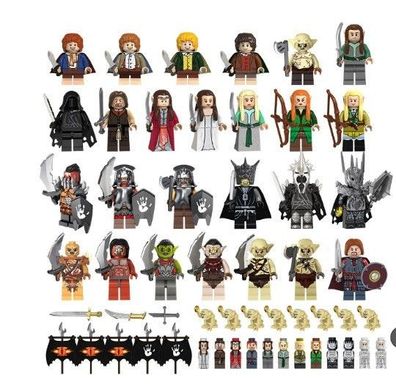 26 Stck. Custom Der Herr der Ringe Minifiguren Der Hobbit Geist Orks Bausteine