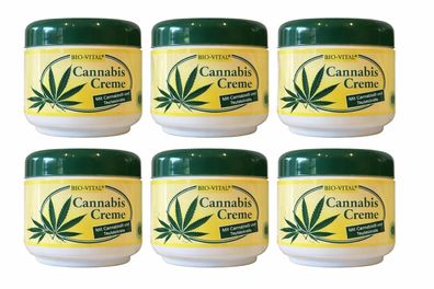 Bio-Vital Cannabis Creme Teufelskralle Körper Hanf Creme 6x125ml