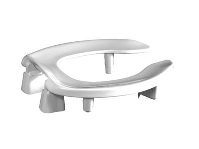 Centoco Toilettensitzerhöhung rund 7,6 cm Lift weiß mit Edelstahlscharnieren