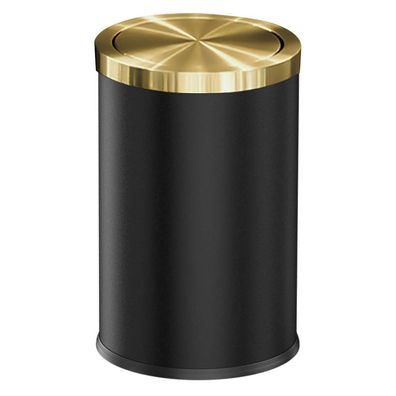 Leasylife Badezimmer Mélleimer 9L Edelstahl schwarz gold mit Drehdeckel