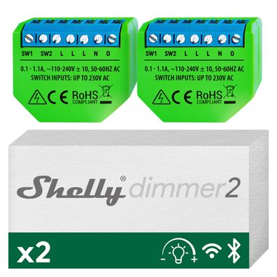 Shelly Dimmer 2 WLAN Lichtdimmer ohne Neutralleiter Alexa Google Home 2er