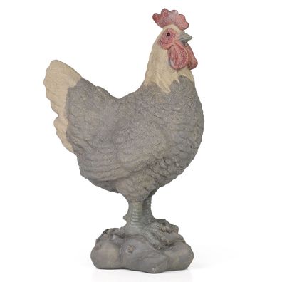 Rustikale Resinfigur Hahn 27 cm hoch | Dekofigur im Landhausstil | Perfekte Bauernhof