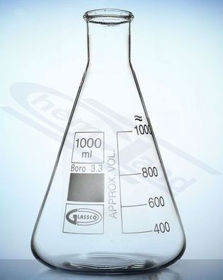 Erlenmeyerkolben mit engem Hals 02000 ml Glassco DIN ISO 1773