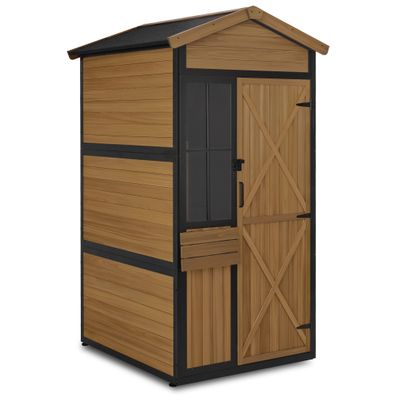 M MCombo Gartenschrank Gartenhaus Outdoor Holz, 2750 (Natur)