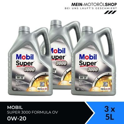 Mobil Super 3000 Formula OV 0W-20 3x5 Liter