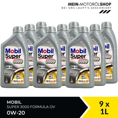 Mobil Super 3000 Formula OV 0W-20 9x1 Liter