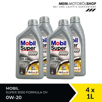 Mobil Super 3000 Formula OV 0W-20 4x1 Liter