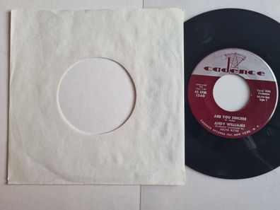 Andy Williams - Are You Sincere 7'' Vinyl US