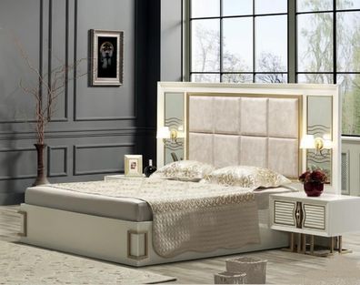 Modernes Schlafzimmer-Set mit Bett und zwei Nachttischen