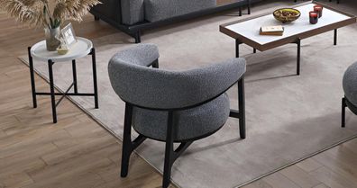 Design-Set: Sessel, Couchtisch & Beistelltisch Modernes Wohnzimmer