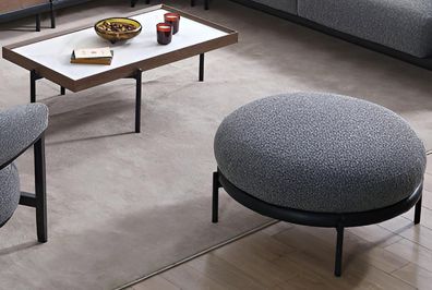 Design Set: Hocker & Couchtisch Modernes Grau