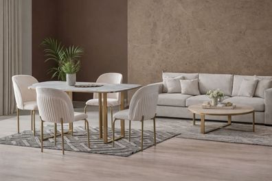 Elegantes Esszimmer-Set 5-tlg. – Tisch & 4 moderne Stühle