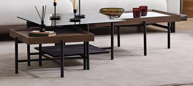 Design Couchtisch 3er Set | Elegante Wohnzimmertische mit Glasplatte