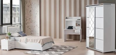 Elegantes 4-teiliges Jugendzimmer-Set mit Bett und Stauraum