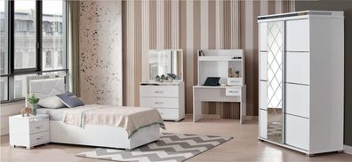 Modernes 5-teiliges Jugendzimmer-Set mit Bett und Stauraum