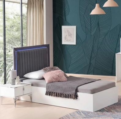 Stylisches Jugendzimmer-Set 2-tlg. – Bett & Nachttisch im Design