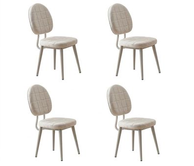 Esszimmer-Set 4x Stuhl Weich Bequem Moderner Komfortabel Beige