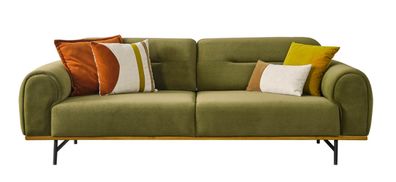 3-Sitzer Sofa Set Moderner Stil Grün Holzgestell Elegantes Design