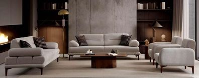 Wohnzimmer-Möbel-Set Moderner Stil Weiß Holzgestell Komfortabel Weich