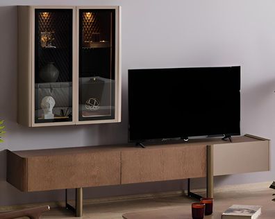Designer Wohnzimmer Set Sideboard Wandregal Modern Möbel