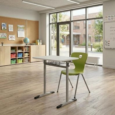 Moderner Schul-Set Exklusiver Einsitzer Tisch Robuster Sitzstuhl
