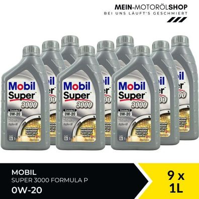 Mobil Super 3000 Formula P 0W-20 9x1 Liter
