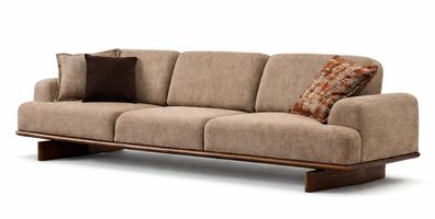 4-Sitzer Sofa Modernes Design Beige Farbe Weicher Sofa Holzrahmen