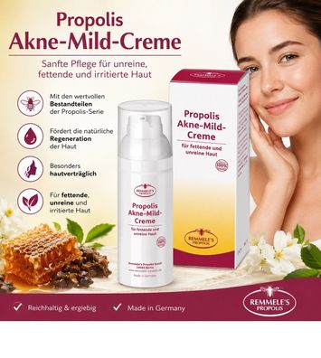 Remmele´s Propolis Akne-Mild-Creme - Sanfte Pflege für unreine & fettende Haut