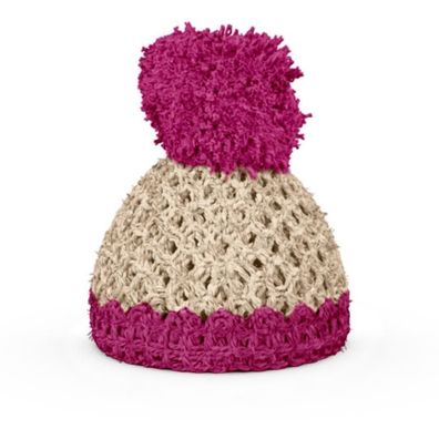 Eierbecher-Mütze, Elfenbein / Fuchsia , T01.55.34 1 St