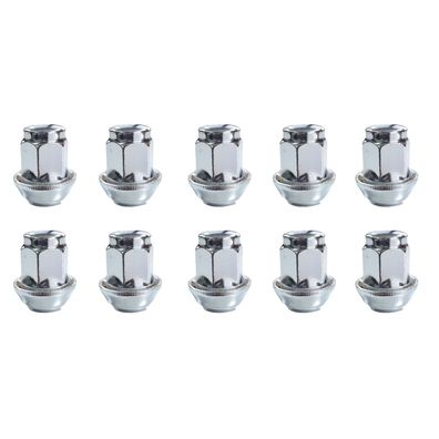 10x FORD Radmuttern M12x1,5 Mm Kegelbund Beweglich 60° Chrom Für FORD C-MAX I 07