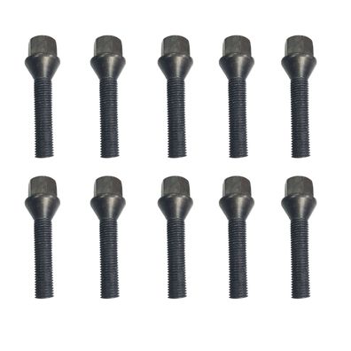10x Radschrauben M14x1,5 45mm Kegelbund 60° Schwarz Für Cupra Born K1 Tavascan KR