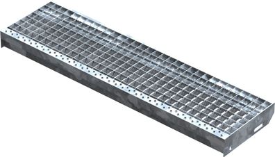 Gitterroststufe Treppenstufe Maße: 1000x270 mm 30/30 mm R13 S235JR (St37-2), im