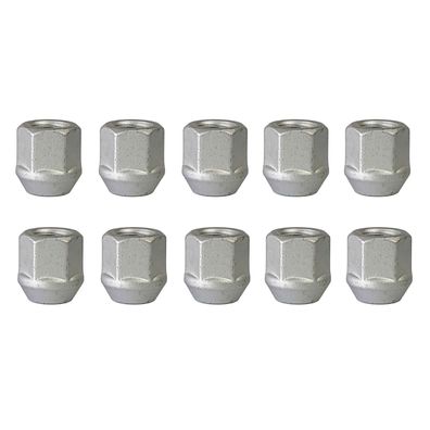 10x Offene Radmuttern M12x1.5 22mm Kegelbund 60° Silber Für TOYOTA Aqua I Camry Vii