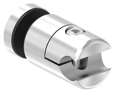 Klemmhalter für Rundstab 12 mm mit Glaspunkthalter Ø 25 mm V4A