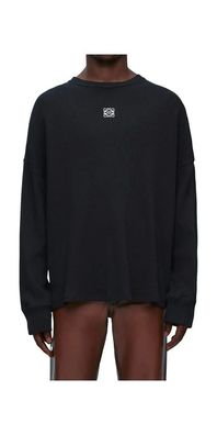 Loewe Oversize Langarm T Shirt Unisex schwarz
