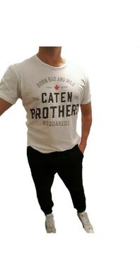 Dsquared2 Caten Brothers T Shirt Herren Weiß