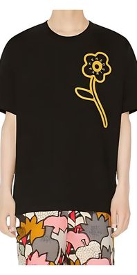 Kenzo Blumen Print T-Shirt Oversized Unisex schwarz