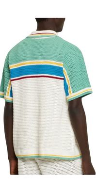 Casa Blanca Crocheted Baumwoll Tennis Shirt Herren