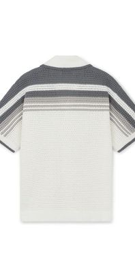 Casablanca Tennis Crochet Hemd Herren weiß grau