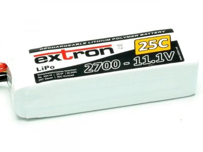 Extron LiPo Akku 3 S 11,1 Volt 2700 mAh XT60 Pichler X6416