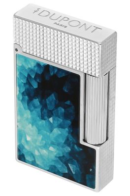 S.T. Dupont Feuerzeug Linie 2 Geode Palladiumfarben/Blau C16035CL