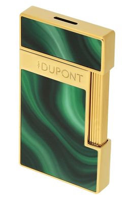 S.T. Dupont Feuerzeug Slimmy Geode Goldfarben/Grün 028036