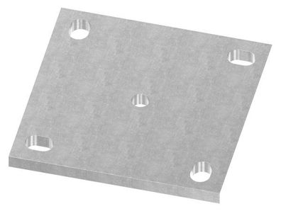 Ankerplatte 150 x 150 x 10 mm 5 Bohrungen | Stahl roh