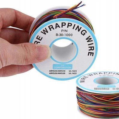 Rosfix Kynar Kabel AWG 30 – 0,25 mm Ø, 200 m | Mehrfarbig, 300 V PVC-Isol