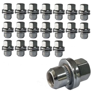 20x Radmuttern M14x1.5 34mm Flachbund Chrom Für Land Rover Defender 110 4WD L663