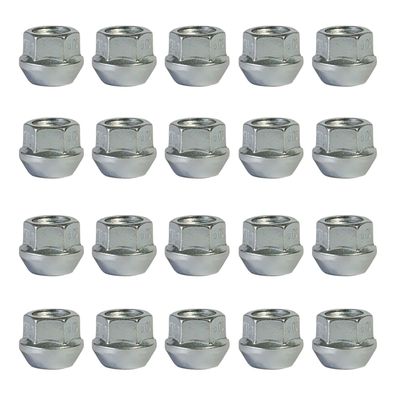 20x Offene Radmuttern M12x1,25 Mm Kegelbund 60° Silber Für Datsun GO AD0 GO