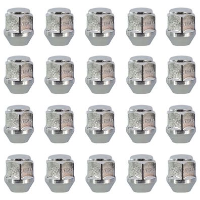 20x Radmuttern M12x1.25 25mm Kegelbund Geschlossen 60° Chrom Für NISSAN 100NX