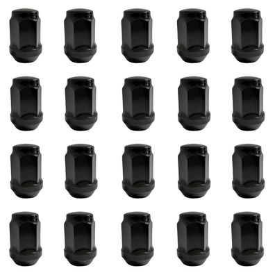 20x Radmuttern M12x1.25 34mm Kegelbund Geschlossen 60° Schwarz Für Datsun GO AD0 GO