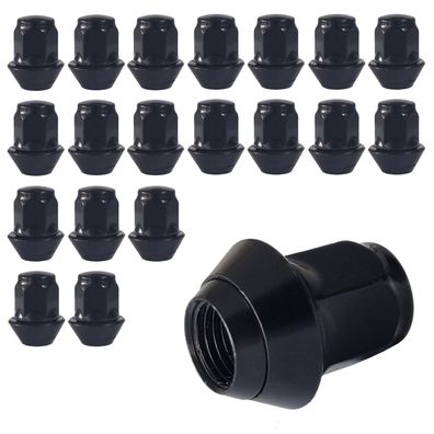 20x FORD Radmuttern M12x1,5 Mm Kegelbund Beweglich 60° Schwarz Für FORD C-MAX I 07