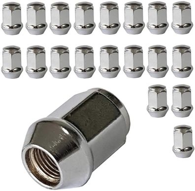 20x Radmuttern M14x1,5 35mm Kegelbund Geschlossen 60° Chrom Für FORD Edge II 15 AWD